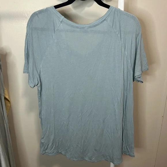 Double Zero Light Blue oversized Short sleeve shirt size small - Picture 4 of 5